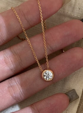 法式复中古幸运泡泡镶钻锆石笑脸项链轻奢高端小众级精致百搭颈链