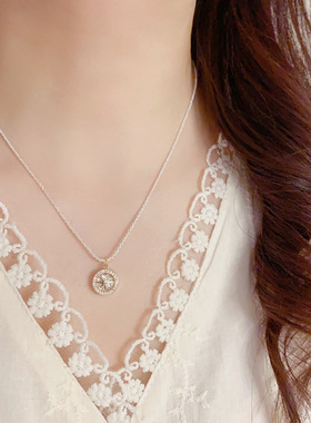 欧美复古镶钻锆石八芒星星项链轻奢高端小众级设计感精致锁骨颈链