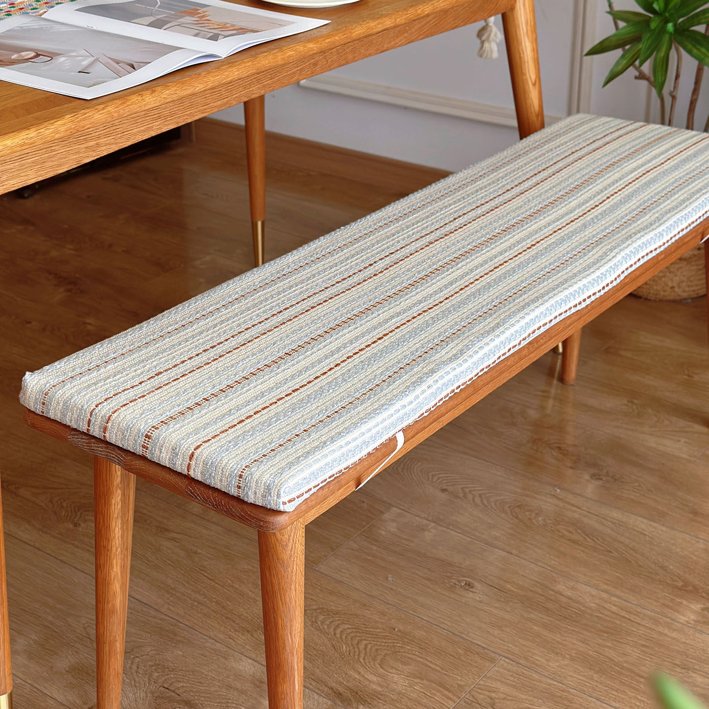 费尔岛中古风长条凳坐垫防滑坐垫多巴胺条纹提花板凳换鞋凳飘窗垫,淘宝优惠券,粉丝福利购,淘宝优惠卷