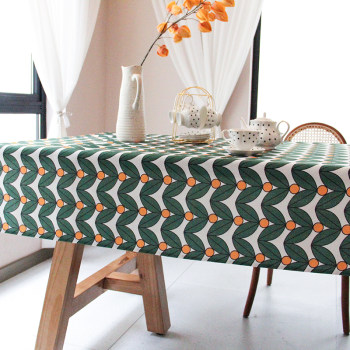 Nordic ins tulip tablecloth ພາ​ສາ​ຝຣັ່ງ​ຝ້າຍ​ກັນ​ນ​້​ໍ​າ​ແລະ linen tablecloth ຮູບ​ສີ່​ແຈ​ສາກ​ທີ່​ທັນ​ສະ​ໄຫມ​ງ່າຍ​ດາຍ​ຕາ​ຕະ​ລາງ​ໄດ້​ຕະ​ຫຼອດ​ຍາວ​