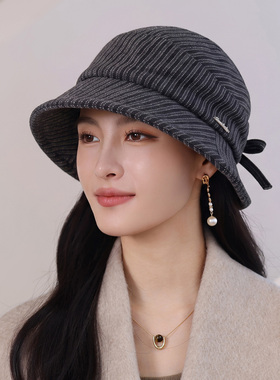 韩版复古宽檐显脸小渔夫帽女