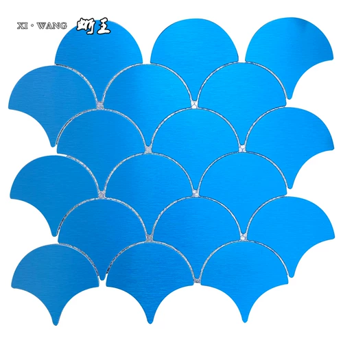 Чешуя дракона для ванной комнаты Интернет знаменитости мозаика наклейка на стену рыбья чешуя веерообразный фон настенная барная стойка для ванной комнаты металлическая матовая декоративная наклейка