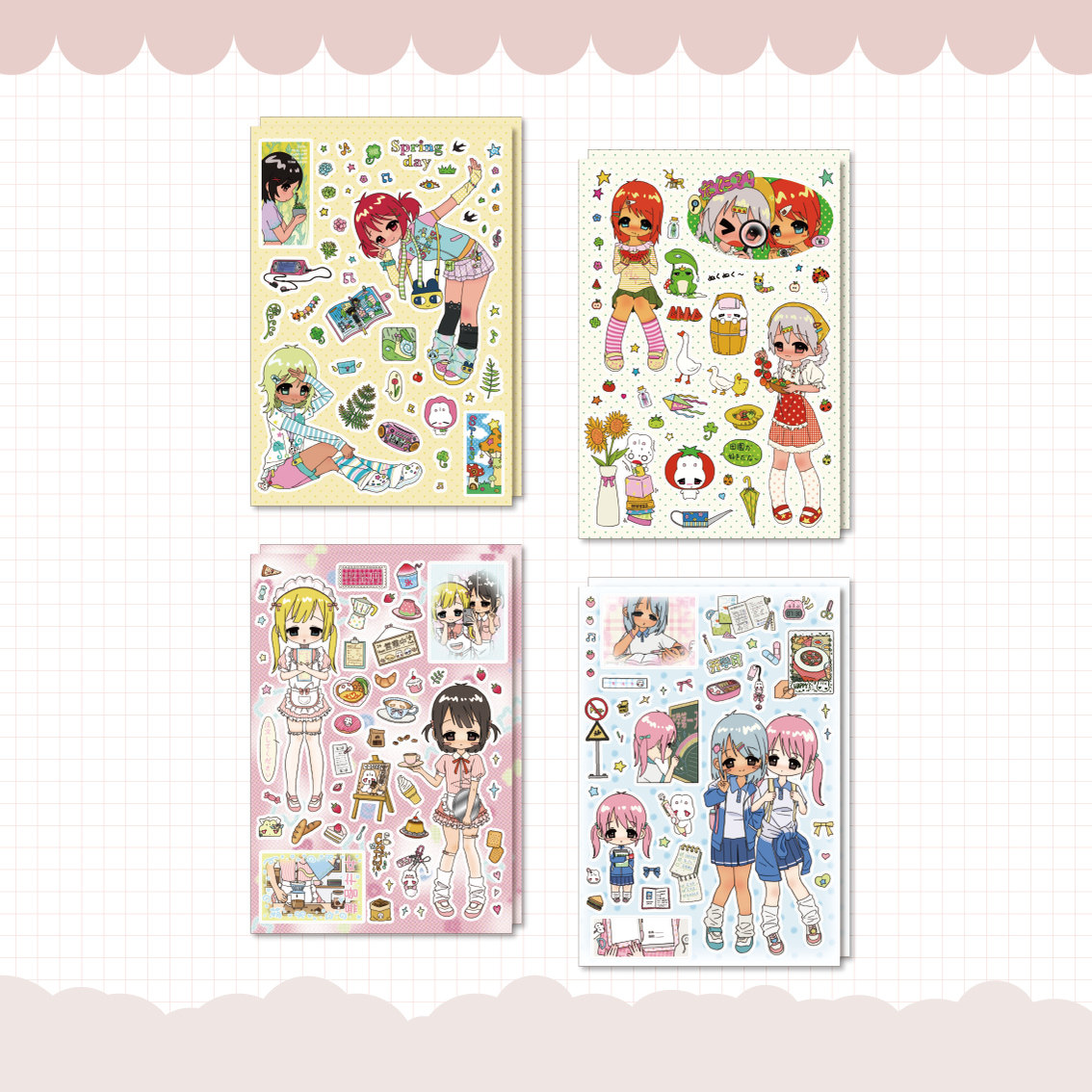 Lazixing new summer style character stickers Japanese and Korean girl handbook Guka mobile phone diy stickers