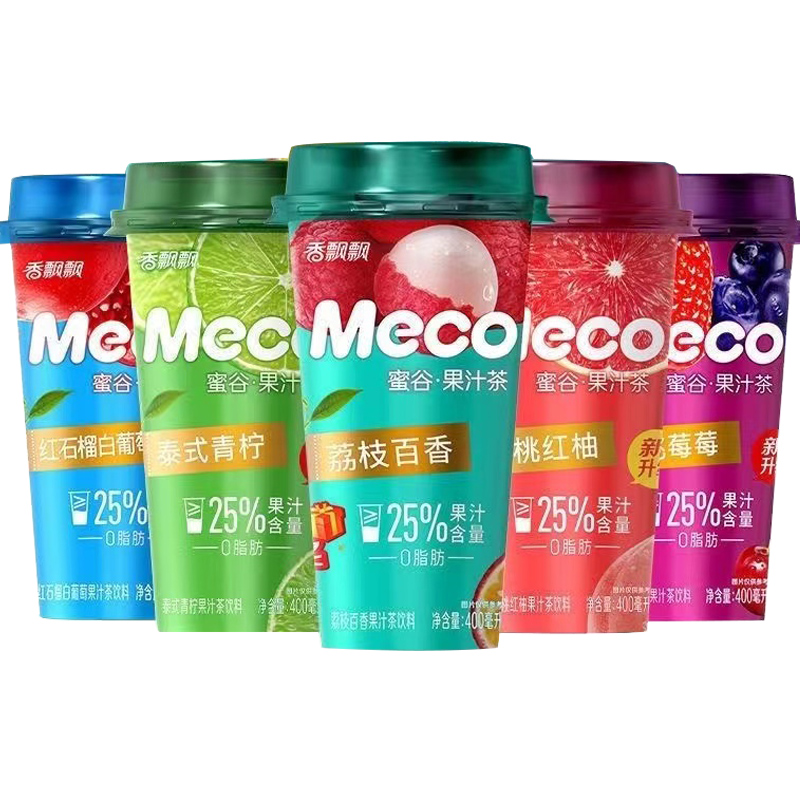 香飘飘meco蜜谷果汁茶400ml*15杯装网红整箱果汁饮品密谷茶饮料 - 图0