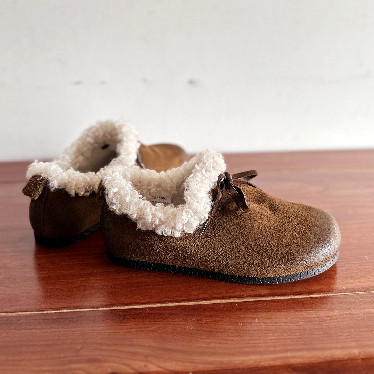 【烁掌柜】复古文艺范手工真皮女鞋头层牛反毛皮保暖舒适系带棉鞋 - 图1