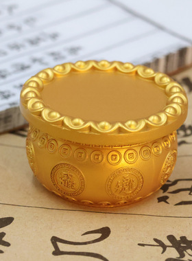 2026新款元宝聚宝盆吉祥如意招财双鱼聚宝盆装满元宝金属工艺品摆