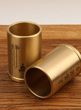 实心铜笔筒黄铜笔筒摆件家居办公室收纳笔筒摆饰