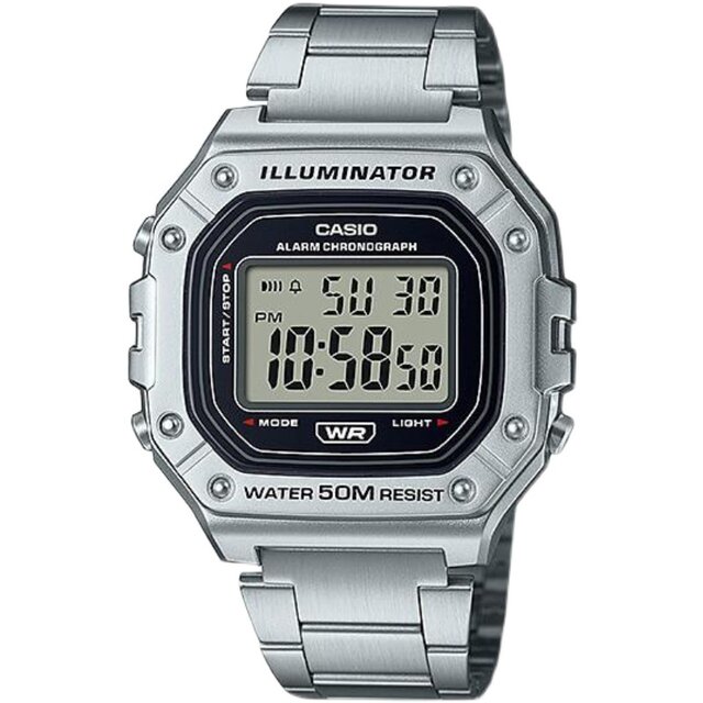 Japanese genuine Casio Casio watch men's sports student small square digital display waterproof watch W-218HD-1A