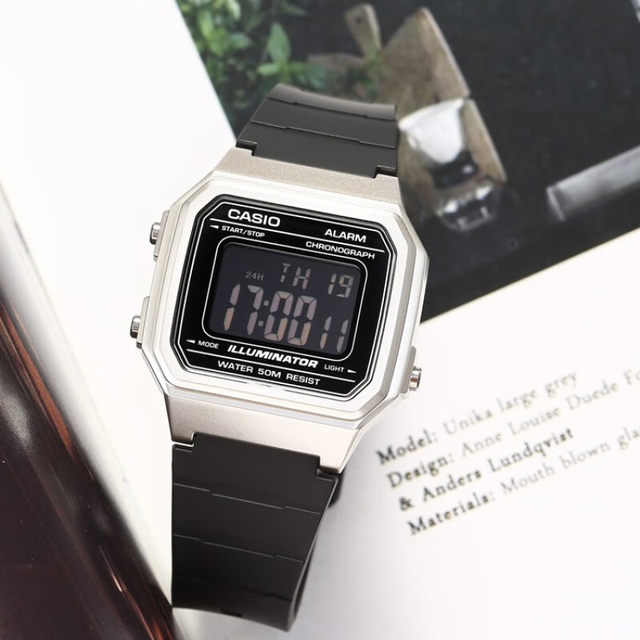 Casio watch CASIO W-217HM-7B trendy outdoor sports electronic watch retro waterproof small square watch