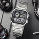 Casio watch men's canvas steel strap waterproof luminous retro small square model AE-1200WHB-3B