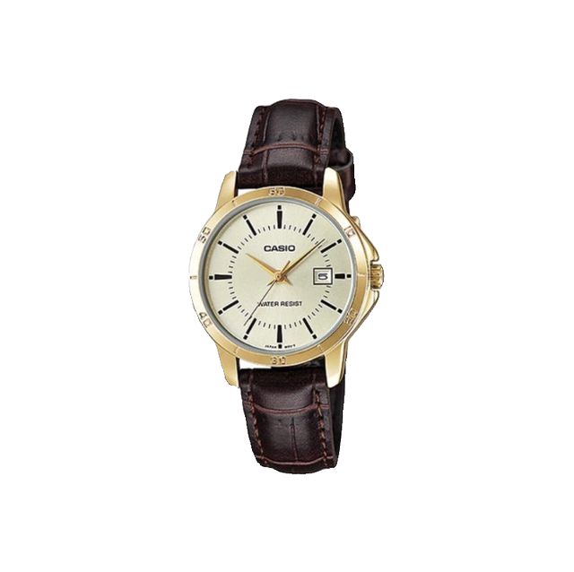 Casio metal fashion quartz white collar student ladies trend watch LTP-V004GL-9A