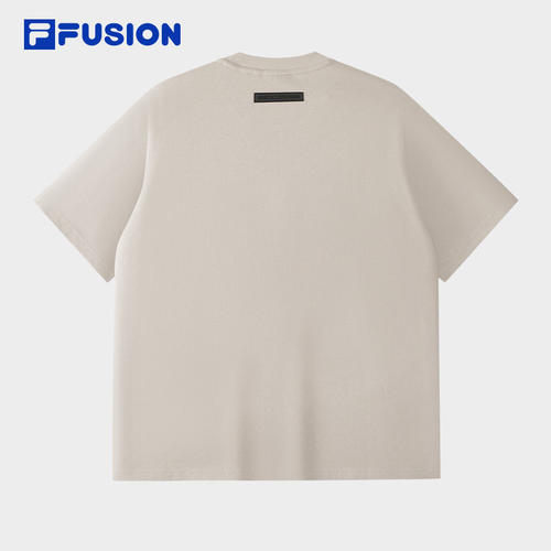 FILA FUSION斐乐潮牌男子针织短袖衫2026夏季新款休闲宽松纯棉T恤 - 图0
