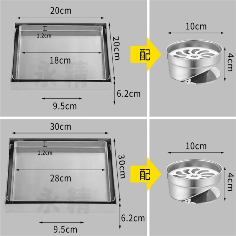 大尺寸隐藏式地漏 4寸 5寸大口径大排量阳台卫生间浴室防臭DN110 - 图2