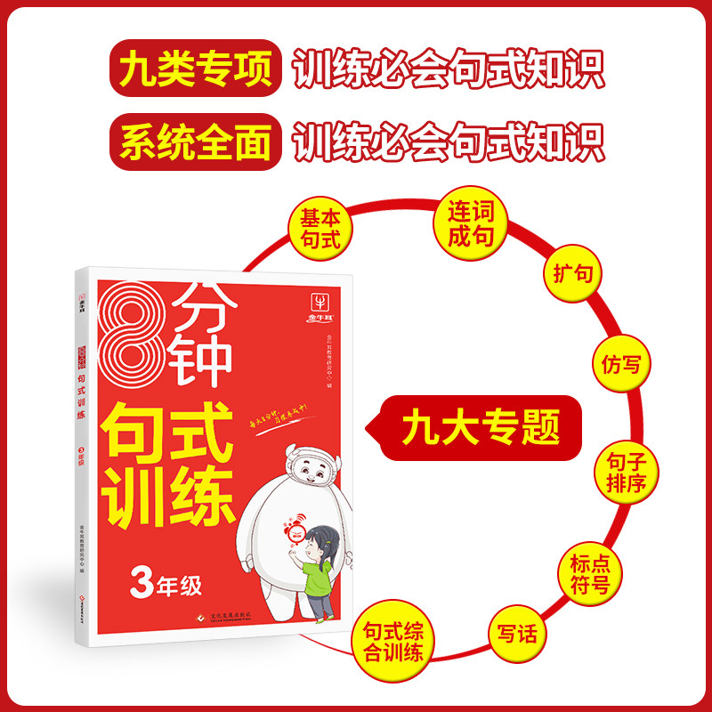金牛耳8分钟小学语文同步作文二三四五六年级上下册人教版句式训练一年级看图说话写话作文起步入门优秀满分范文素材写作技巧辅导