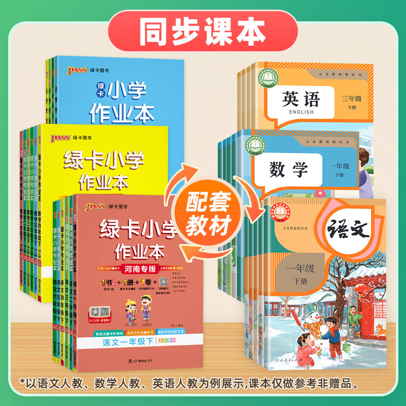 河南专版】2025秋绿卡小学学霸作业本一二三四五六年级上下册人教版语文数学英语人教郑州同步训练习册课时作业科学教科大象版
