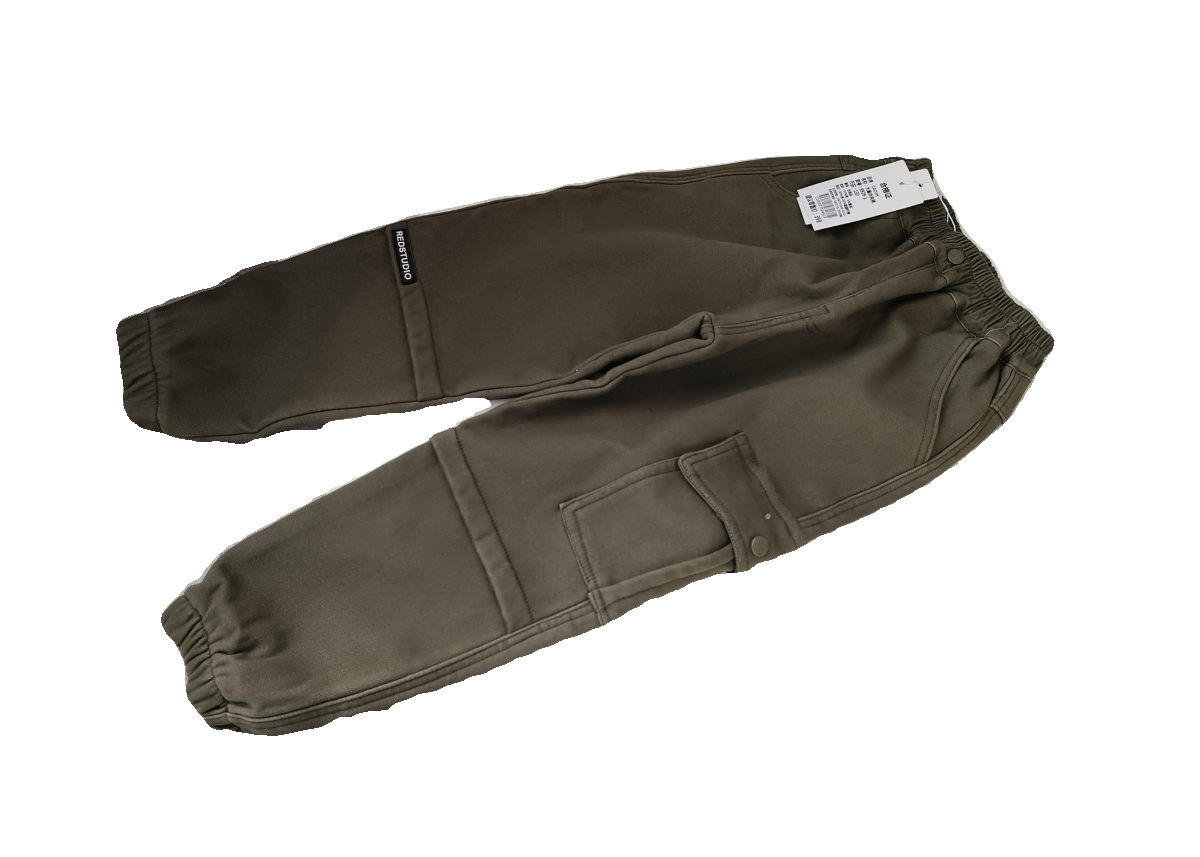 笑笑家 童装裤子 男童加厚工装一条绒保暖长裤 冬季休闲裤棉裤