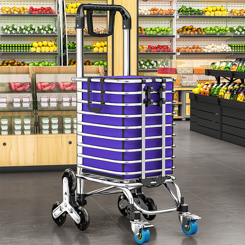 买菜小拉车拖车折叠家用新款便携爬楼梯购物车小推车老人拉杆拉货