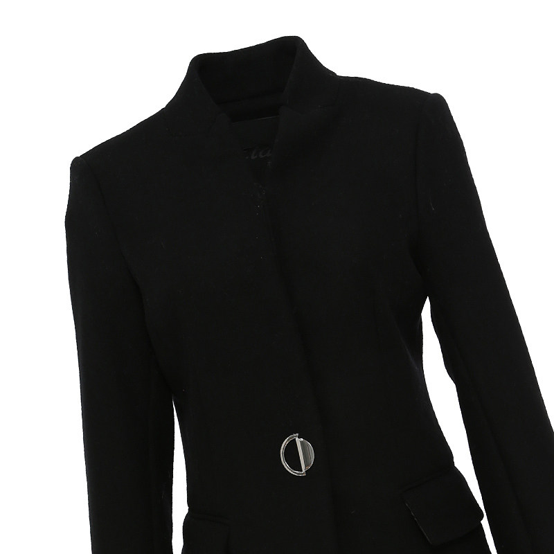 艾格冬新品简约优雅纯色女毛呢大衣 艾格银座毛呢外套