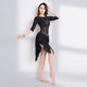 Belly dance practice clothes set can cover or reveal the belly