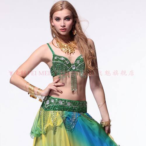 飞魅 肚皮舞成人珠绣腰封830 新款 东方舞舞台服装套装腰饰腰链 - 图3