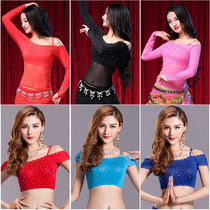 Flying Phantom Belly Dance Exercises 2023 new blouses Long sleeves bronzed and drilled adult autumn and winter performance online dress