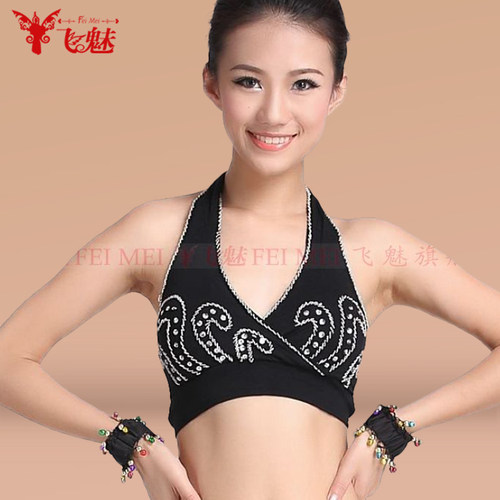 飞魅肚皮舞练功服上衣绣珠绑带choli 凤凰百搭跳舞练习舞蹈上衣 - 图2