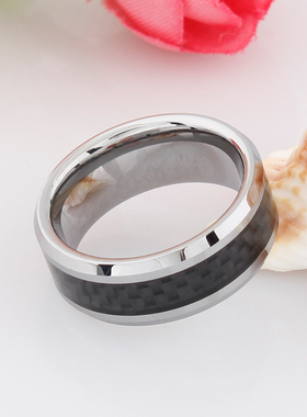黑道氚气戒指男简约钨金学生日韩