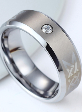 钨金男士戒指中指男生高级感霸气