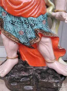 景德镇雕塑瓷器哼哈二将门神摆件