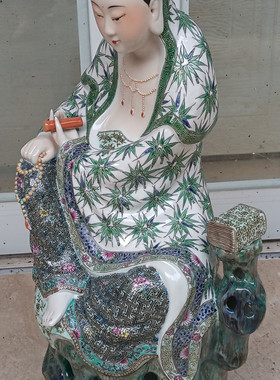 18寸观音菩萨像雕塑陶瓷佛像摆件