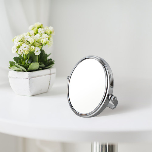 清理黑头放大镜双面镜6寸10倍放大镜子金属桌面随身便携化妆镜 - 图1