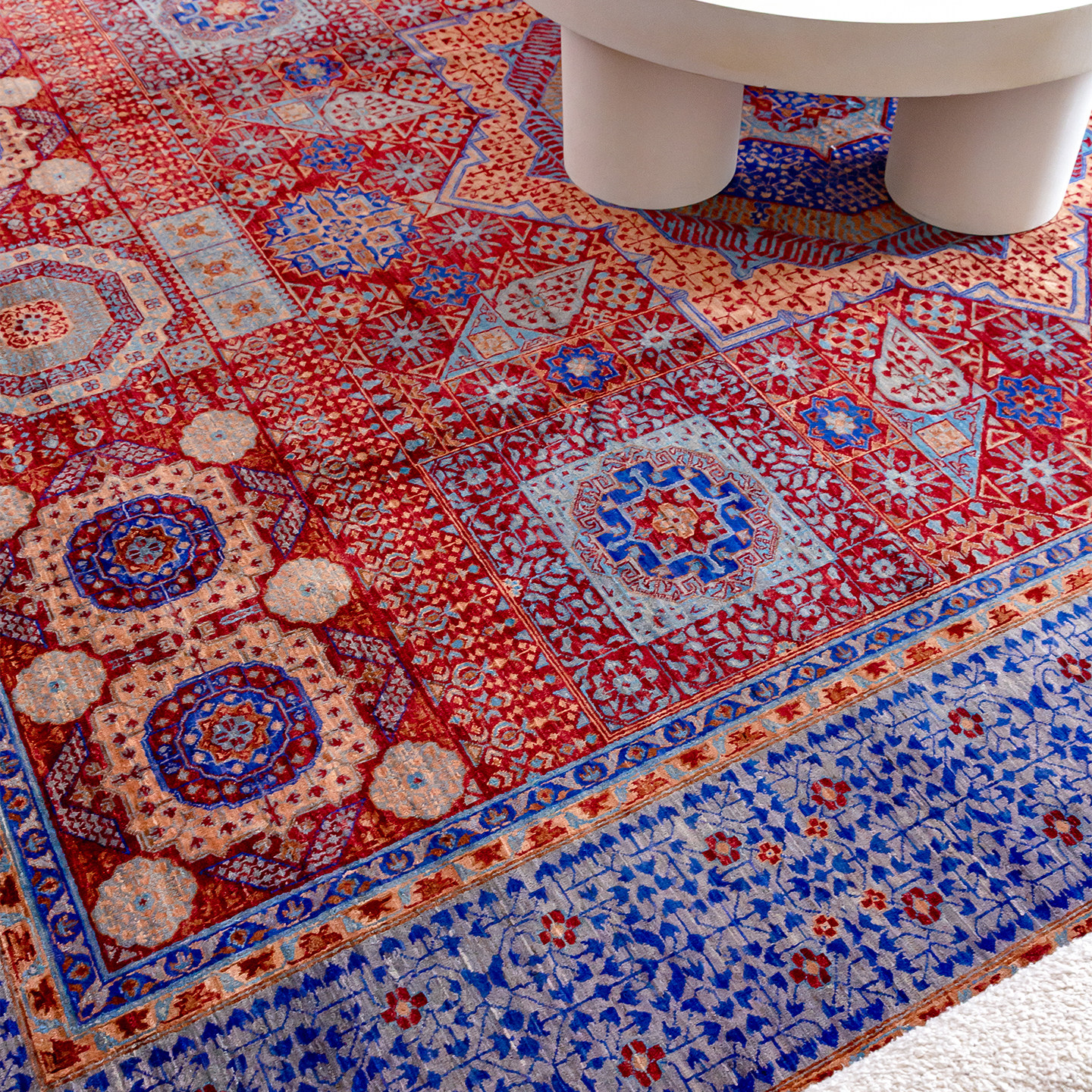 Visual taste Afghanistan imported hand-knotted wool carpet classic geometric retro living room carpet 3510