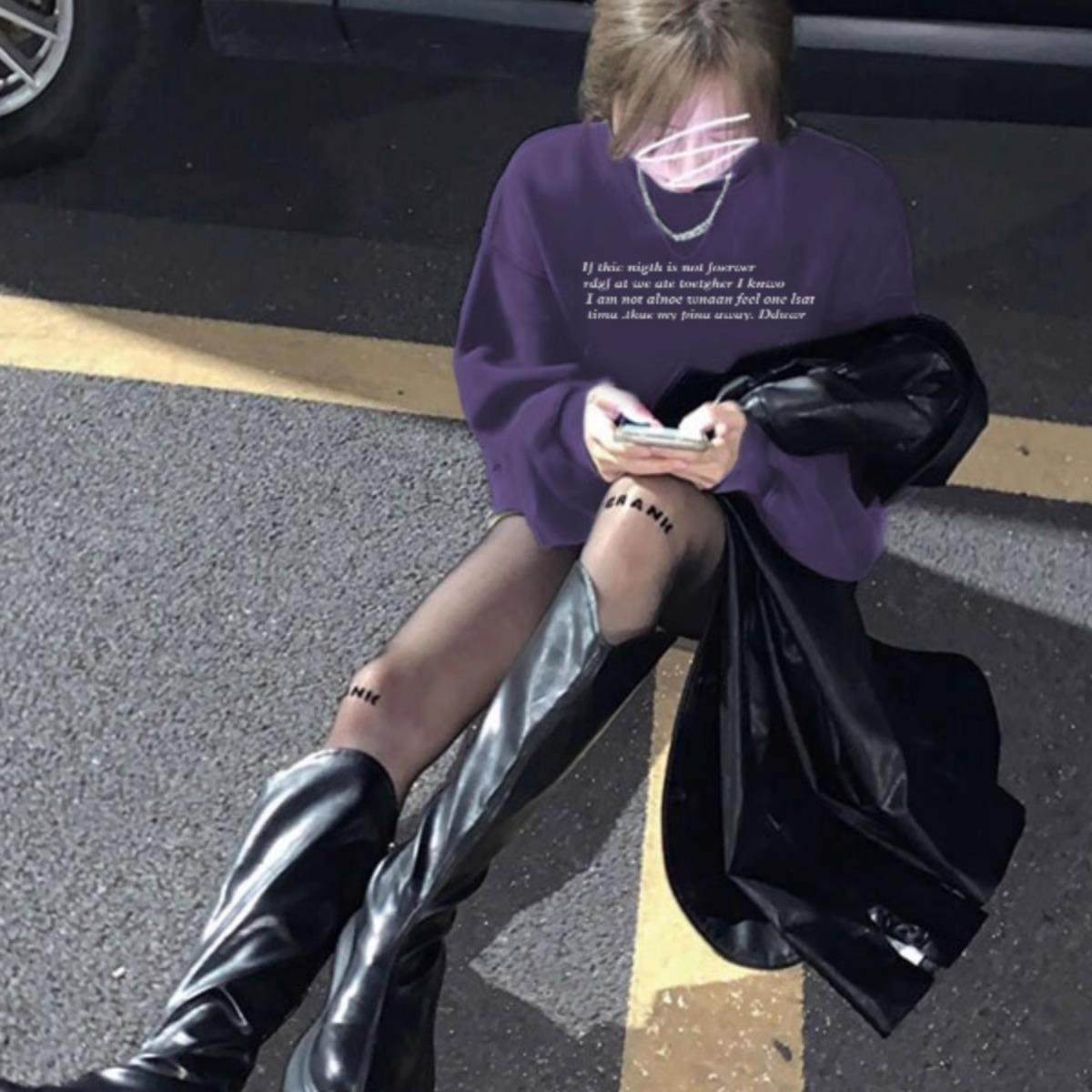 纯棉美式紫色圆领卫衣女秋冬加绒加厚2025新款爆款宽松设计感外套,淘宝优惠券,粉丝福利购,淘宝优惠卷