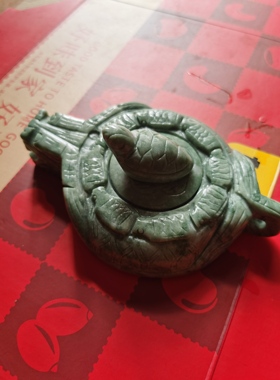 九龟镇玉器天然鲁山玉龙龟砚台玉石玉货把件龙龟老物件摆件