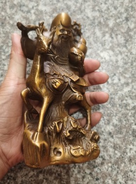 纯铜精工寿星摆件生日礼品贺寿送礼祝寿爸妈爷奶风水工艺装饰品