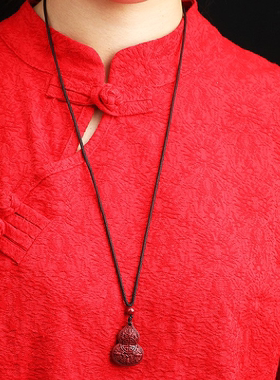 贵州铜仁万山真朱砂五福葫芦吊坠女款含量紫金砂挂件儿童项链饰品