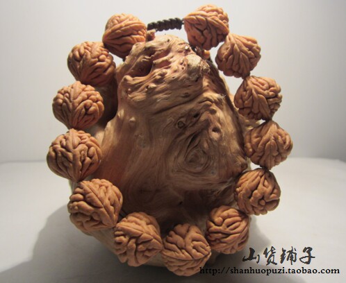 老树疙瘩龙精品 秦岭野生龙纹桃核 刺龙正圆金鱼肚霸王龙男士手串 - 图0