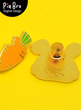 兔子胡萝卜仿珐琅情侣闺蜜pin