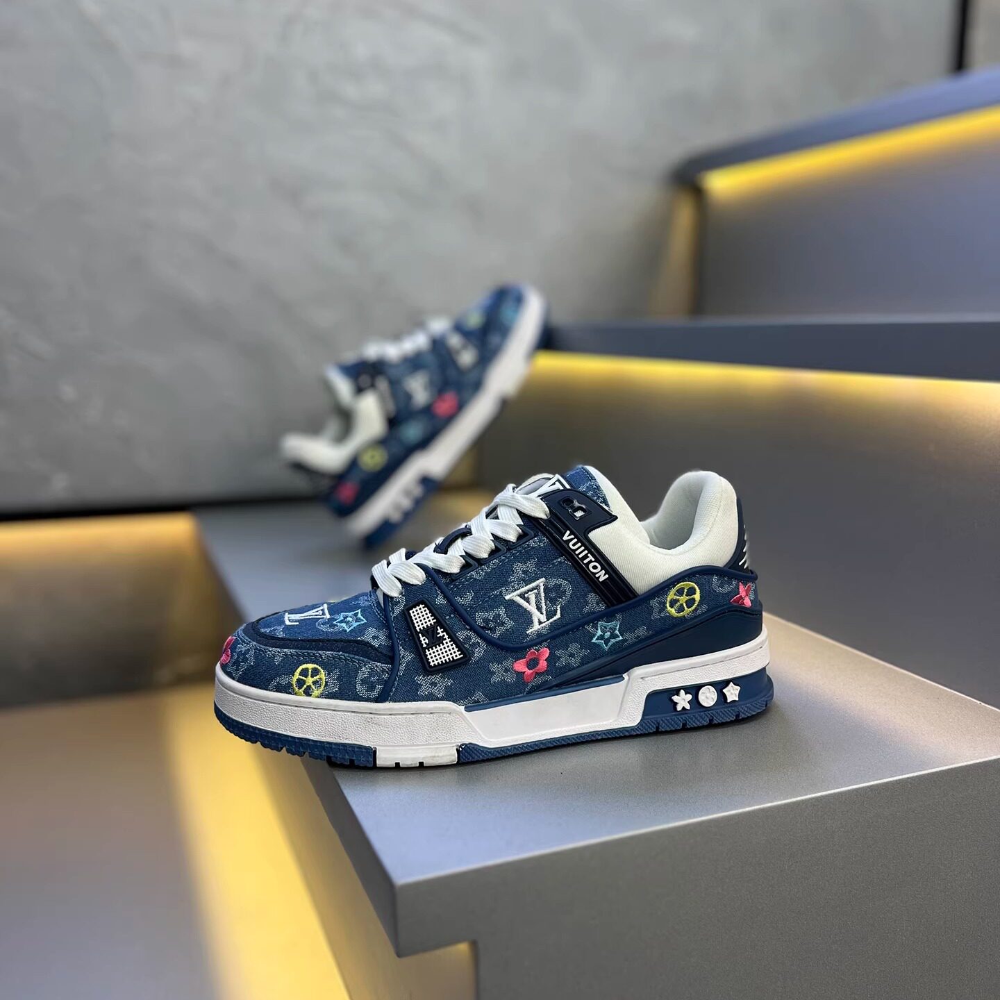 秋季新款牛仔布胖丁鞋男士立体花朵刺绣厚底软底百搭休闲运动鞋,淘宝优惠券,粉丝福利购,淘宝优惠卷