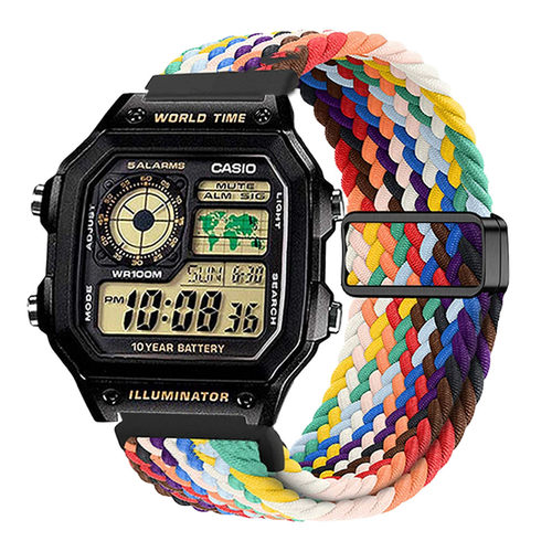 适用卡西欧AQ-S810W手表带AE1200尼龙编织AE1300弹力替换带W218H - 图3