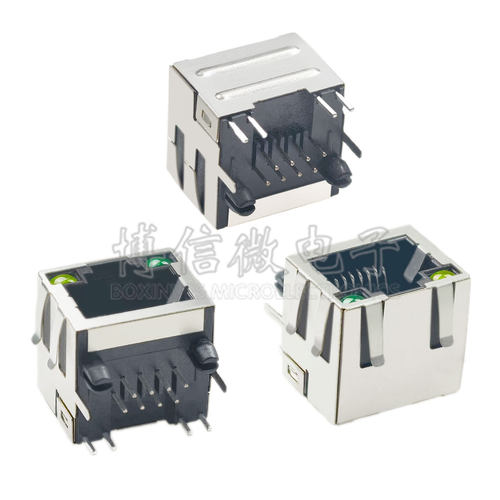 RJ45插座 56带弹片带灯 网络插座 90度卧式 8P8C带灯带屏蔽 - 图3