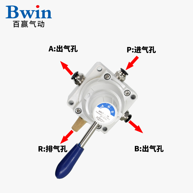 高品质亚德客型二位四通/三位四通手转阀 4HV210/310/410/230/330-图2