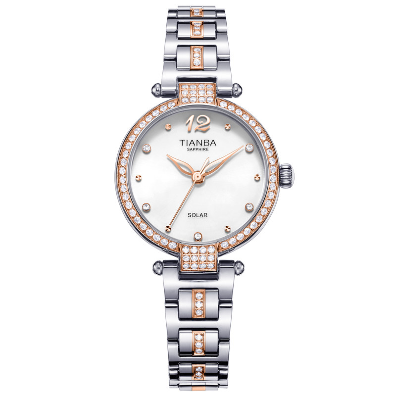 天霸新款时尚潮流女士手链表光能表 天霸国产腕表