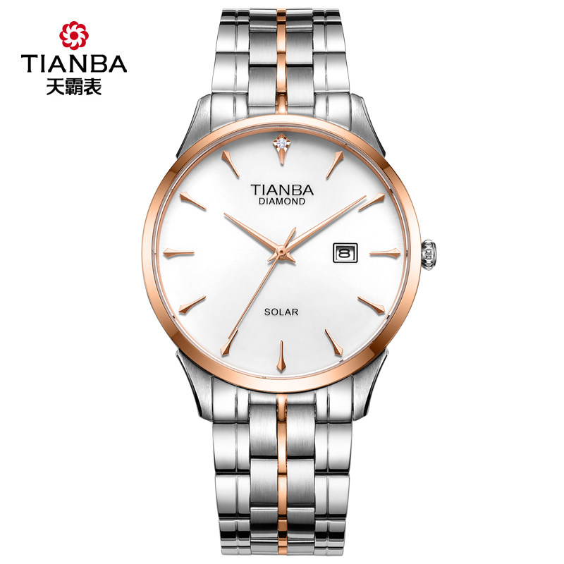 天霸光能表时尚太阳能防水男石英表 天霸国产腕表