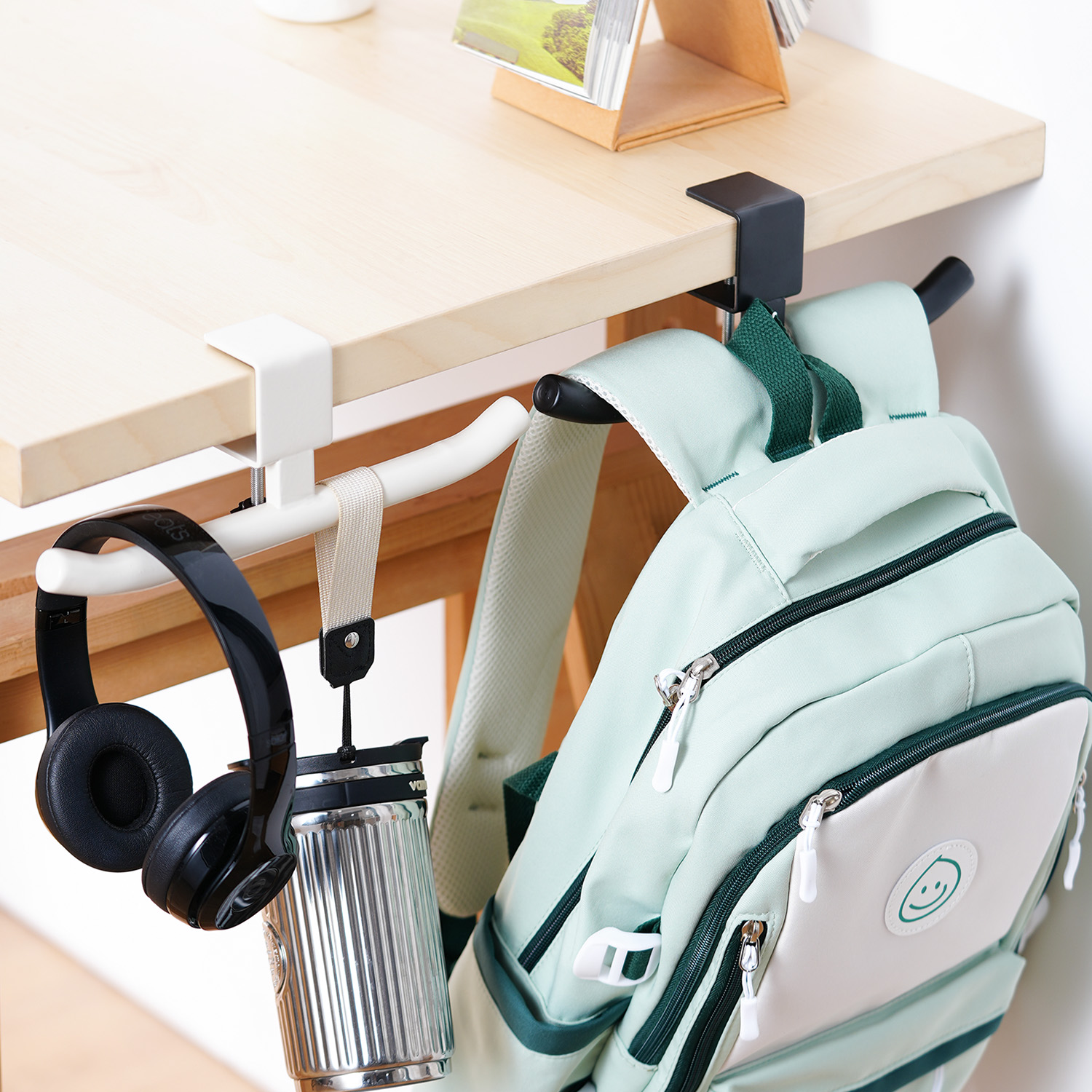 书包挂钩学生课桌侧边挂包桌边神器可调节办公室工位双肩包置物架 - 图2