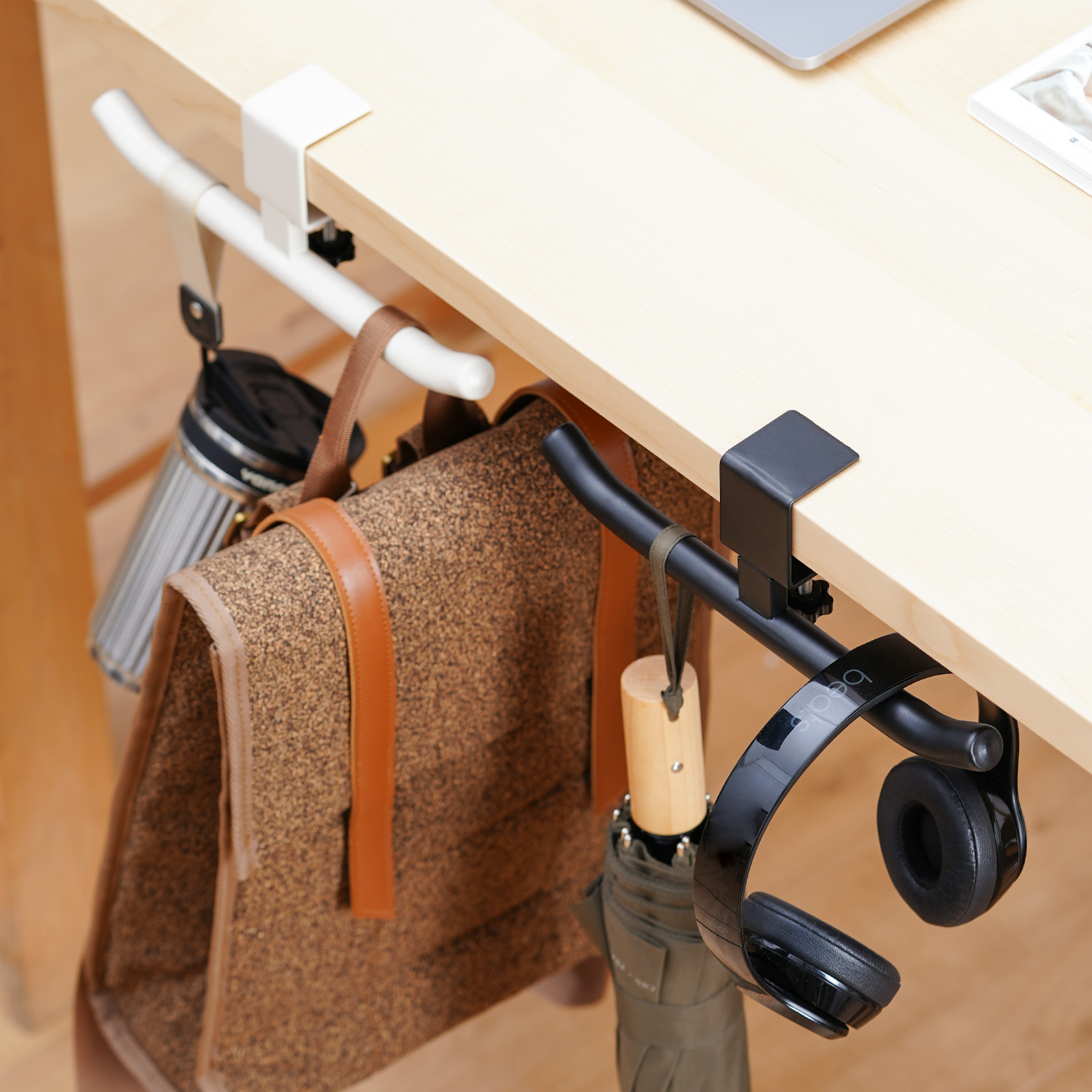 书包挂钩学生课桌侧边挂包桌边神器可调节办公室工位双肩包置物架 - 图1