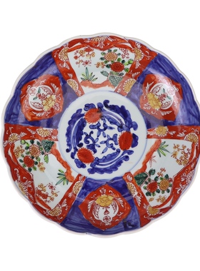 纯手绘斗彩矾红鲤鱼花鸟纹大盘装饰品家居摆件景德镇陶瓷器赏盘