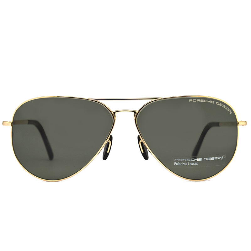 PorscheDesign保时捷偏光太阳镜 飞行员墨镜男女眼镜 金边墨绿镜 - 图0