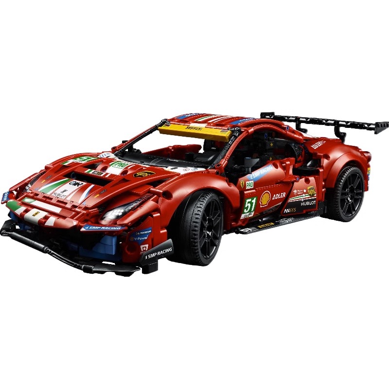 科技机械组42125红色跑车488GTE赛车拼装中国积木玩具-图1