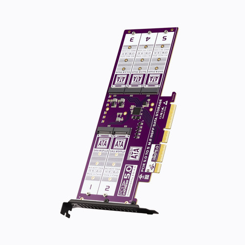 JEYI佳翼PCIE5.0 X4转SATA九盘位转接6 5口sata3.0扩展卡9口多盘 - 图0